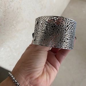 Metal and Leather Cuff Bracelet